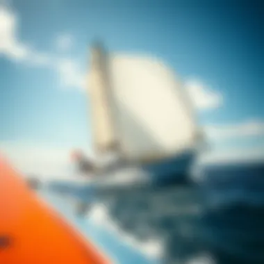 Sailing boat navigating through wind patterns