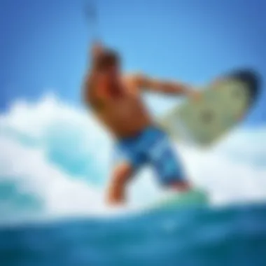 Athlete performing water sports wearing Volcom shorts