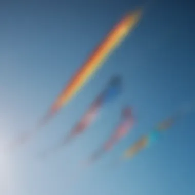 Colorful kites soaring in a clear blue sky